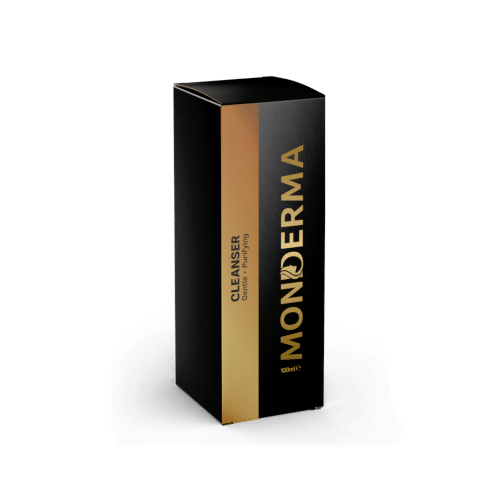 Monderma's cleanser box on a transparent background